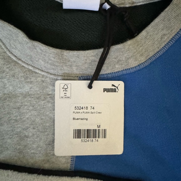 Puma x puma split crew- new with tags men’s M - Picture 2 of 2